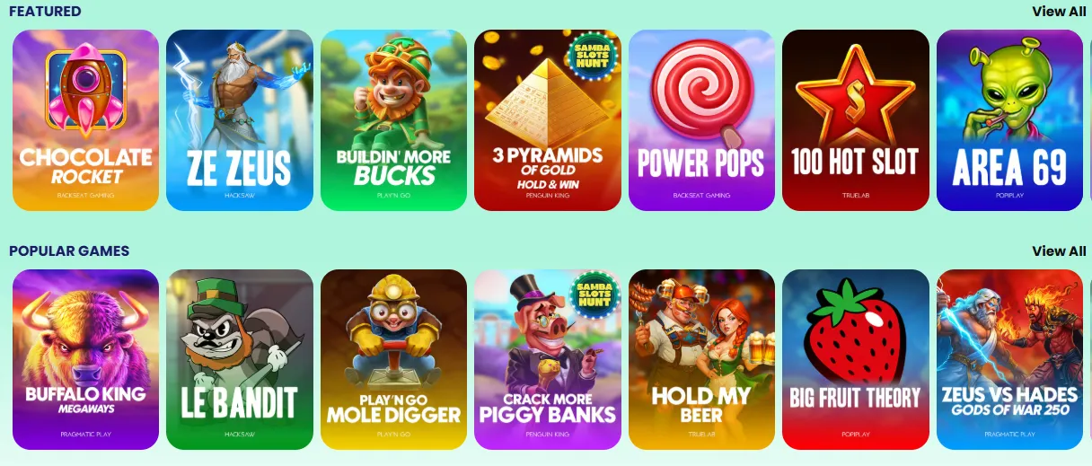 Samba Slots Casino Spellen